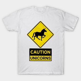 Caution Unicorns T-Shirt